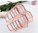 Nordic-style Hexagonal Desk organizer Pen Holder Makeup for Cosmetics