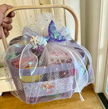 Square Metal Wood Hand Basket