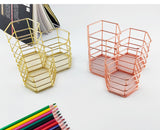 Nordic-style Hexagonal Desk organizer Pen Holder Makeup for Cosmetics