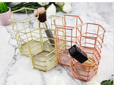 Nordic-style Hexagonal Desk organizer Pen Holder Makeup for Cosmetics