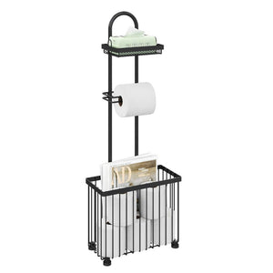 Bathroom Tissue Holder with Storage Shelf