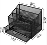 4-gird Desk Organizer With Drawer