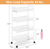 Metal 4 Tiers Storage Cart