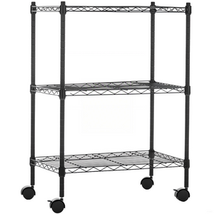 Three-tier adjustable metal rack