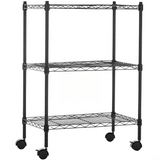 Three-tier adjustable metal rack