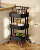 3 Tiers Metal Metal Cart