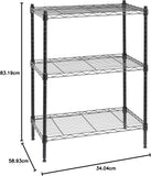 Three-tier adjustable metal rack