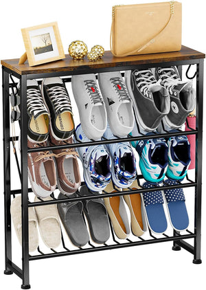 4-tier slanted shoe rack