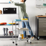 Three-tier adjustable metal rack