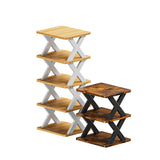 Modern Metal Wooden Shoe Rack Detachable Foldable Organiser for Living Room Slipper Storage Simple Design Standard Parts