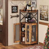 Metal and Wood Wine Cabinet Fan-shaped Wine Display and Storage Rack