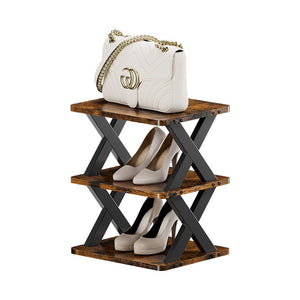 Modern Metal Wooden Shoe Rack Detachable Foldable Organiser for Living Room Slipper Storage Simple Design Standard Parts