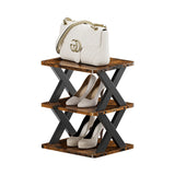 Modern Metal Wooden Shoe Rack Detachable Foldable Organiser for Living Room Slipper Storage Simple Design Standard Parts