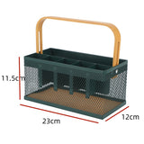 2026 Trending Nordic StyleBasket Metal Mesh Wooden 18L Large Capacity Handle Portable Kitchen Storage Fruits Vegetables Home Use