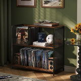 Metal and Wood Furniture Record Player Stand Shelf
