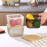 Square Iron Mesh Eco-Friendly Large Capacity Snack Handle Portable Basket