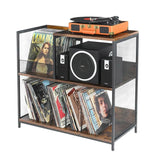 Metal and Wood Furniture Record Player Stand Shelf