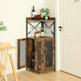Metal and Wood Wine Cabinet Fan-shaped Wine Display and Storage Rack