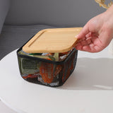 Square Iron Mesh Eco-Friendly Large Capacity Snack Handle Portable Basket