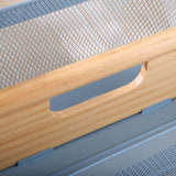 Nordic StyleB asket Metal Mesh Wooden Large Capacity Handle Portable Kitchen Storage Basket