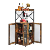 Metal and Wood Wine Cabinet Fan-shaped Wine Display and Storage Rack