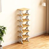 Modern Metal Wooden Shoe Rack Detachable Foldable Organiser for Living Room Slipper Storage Simple Design Standard Parts